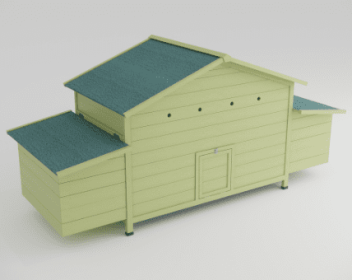 11.12 Square Feet Large Wooden Chicken Coop With 2 Free Range Doors, 2 Nest Boxes, And Chicken Perch Inside