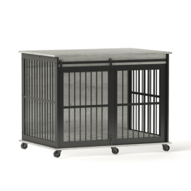 Furniture Dog Cage Sliding Iron Door Dog Cage With Mat