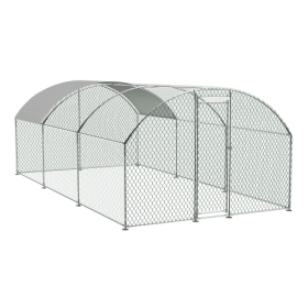 Large Chicken Coop Metal Chicken Track With Waterproof And UV Cover, Dome Shape Walk-In Fence Chicken Coop For Outdoor And Yard Farm Use