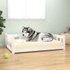 Dog Bed White 41.5"x29.7"x11" Solid Wood Pine