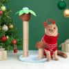 27.5in Coconut Palm Tree Cat Scratching Post, Cute Cat Scratcher with Natural Sisal Posts & Dangling Balls for Indoor Cats