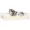 Dog Bed White 41.5"x29.7"x11" Solid Wood Pine