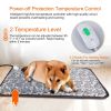 27.6x17.7in Pet Heating Pad Dog Cat Electric Heating Mat Waterproof Adjustable Warming Blanket with Chew Resistant Steel Cord Case