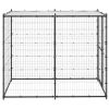 Outdoor Dog Kennel Steel with Roof 43.3"x86.6"x70.9"