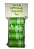 100% Compostable, Recyclable and Biodegradable Eco-Friendly Pet Waste Bags from Thermoplastic Starch - Dispenser and 2 Pack of Rolls