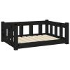 Dog Bed Black 29.7"x21.9"x11" Solid Wood Pine