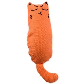 Cat Catnip Toys Playing Teeth Cleaning Plush Pillow Scratcher Pet Catnip Teeth Grinding Chew Toys (Color: Orange)