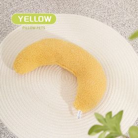 Pillow For Cats, U-Shaped Pillow Equipped With An Adjustable Cat Collar (Color: Yellow)