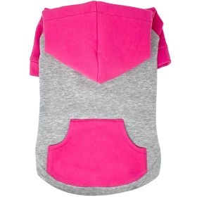 Color-Block Flex Fit Hoodie (Color: Pink on Gray, size: 3X-Large)