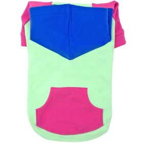 Color-Block Flex Fit Hoodie (Color: Pink on Mint, size: X-Large)