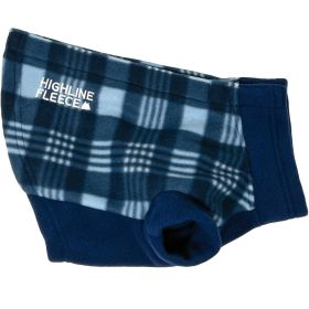 Highline Fleece Dog Coat (Color: Blue Plaid, size: Size 14)