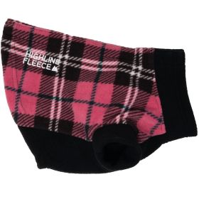 Highline Fleece Dog Coat (Color: Pink and Black Plaid, size: Size 14)