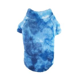 Soft Plush Pullover (Color: Tie-Dye Blue, size: X-Large)