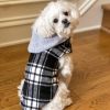 Weekender Dog Sweatshirt Hoodie Black & White Plaid Flannel