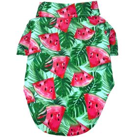 Hawaiian Camp Shirt (Color: Juicy Watermelon, size: XX-Small)