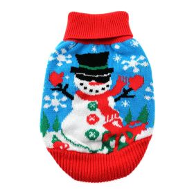 Dog Cable Knit 100% Cotton Sweater Ugly Snowman (size: medium)