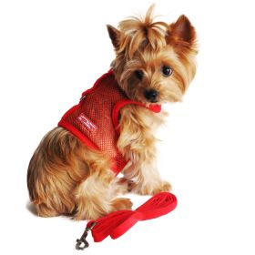 Cool Mesh Dog Harness (Color: Solid Red, size: large)