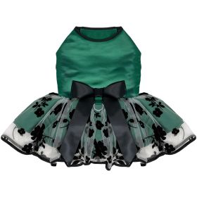 Green and Black Satin Dress (size: large)