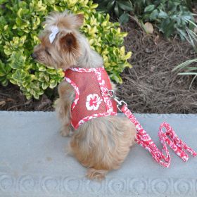 Cool Mesh Harness Hawaiian Hibiscus (Color: Red, size: medium)