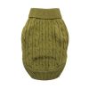 Dog Cable Knit 100% Cotton Sweater Herb Green