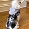 Weekender Dog Sweatshirt Hoodie Black & White Plaid Flannel