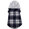 Weekender Dog Sweatshirt Hoodie Black & White Plaid Flannel